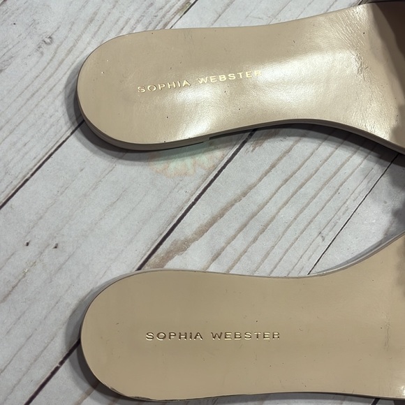 Sophia Webster Tan Floral & Beads Toe Sandals Size 7 - Picture 5 of 12